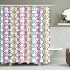Stylish Colorful Pattern Shower Curtain For Bathroom Decor Waterproof Fabric With Eye Hooks Loop Design