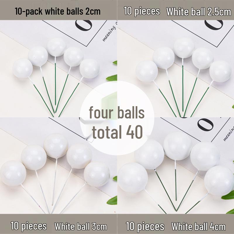 100pcs Cake Toppers: Gold, Silver, and Colorful Balls for Birthday Party Decorations