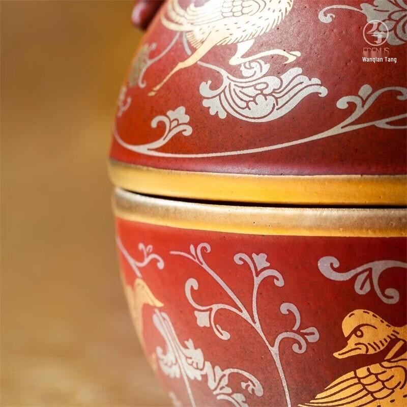 Edenus Tang Dynasty Lacquer Red Ceramic Travel Tea Set