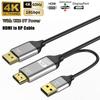 HDMI-Compatible to DisplayPort Cable 4K@60Hz Source to DP Display Monitor Cable for PC Laptop PS5 Xbox with USB Power Cord 1080P