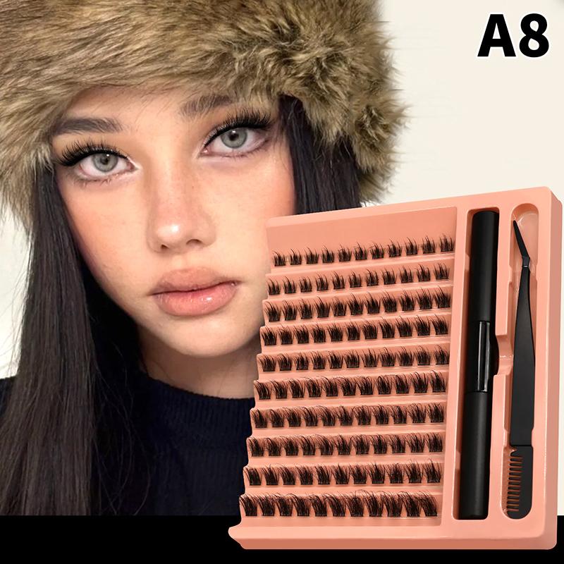 120Pcs Diy Lashes Extension Kit Fluffy Lash Clusters Set Individual Eyelashes With Bond Seal And Lash Tweezer Makeup At Home