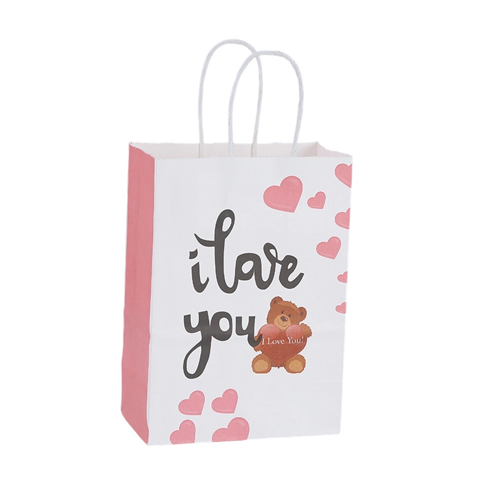 

Cute Cartoon Kraft Paper Bag, Valentine s Day Gift Bag, Shopping Packaging Bag, Handbag one size