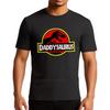 Daddysaurus Men's T-Shirt Black Cotton Short Sleeve Round Neck Brand Tee Summer Casual
