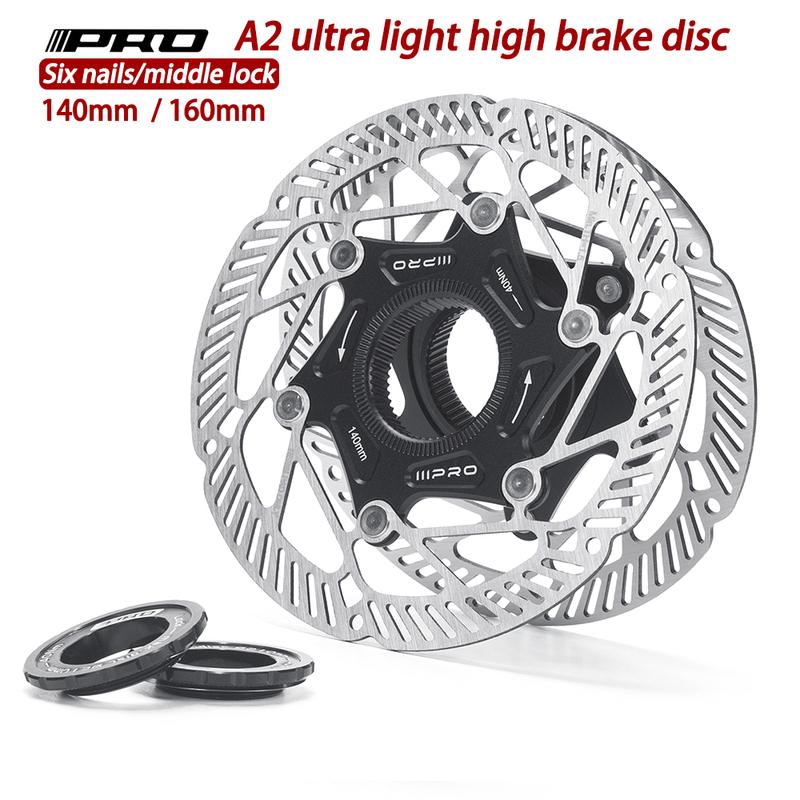 IIIPRO 6-Bolt Centerlock Ultra-Light Disc Brake Rotor with Heat Dissipation for MTB Road Bike 140mm/160mm High-Performance Brake