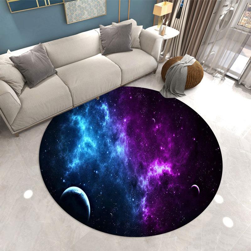 Star universe round carpet living room bedroom room stepping carpet romantic star soft carpet