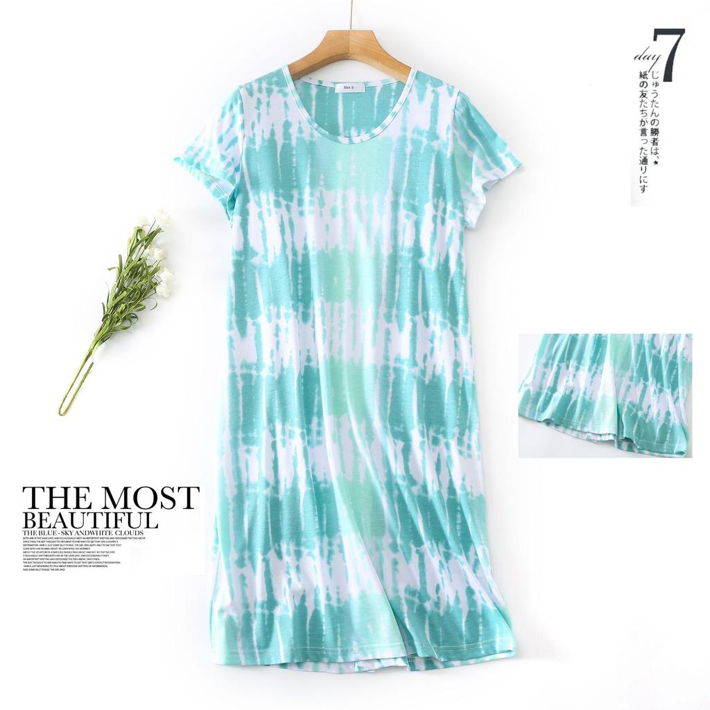 Plus Size Summer Women Nightdress Short Sleeve Cute Cartoon Sleepwear Sweet O Neck Nightgowns Pyjamas Lady's Cotton Sleepdress
