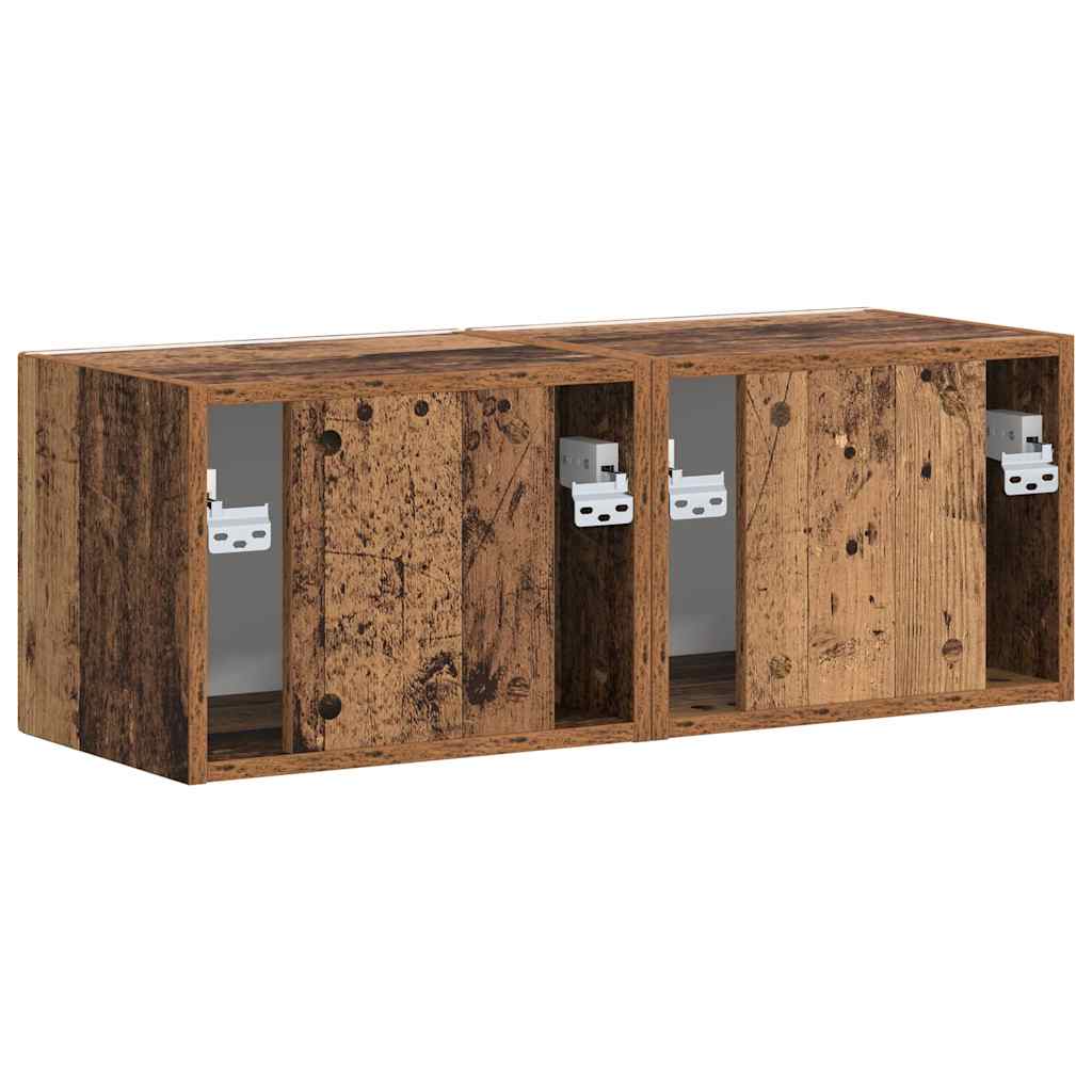 TV Wall Cabinet 2 pcs Reclaimed Wood Look 39 x 31 x 29.5 cm Engineered Wood
