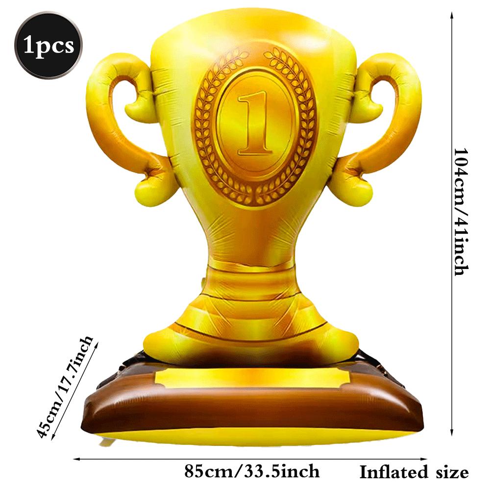 Giant Soccer Trophy Foil Balloons Champion Football Helium Globo Boy Birthday Party Decorations Sports Theme Event Supplies Kids