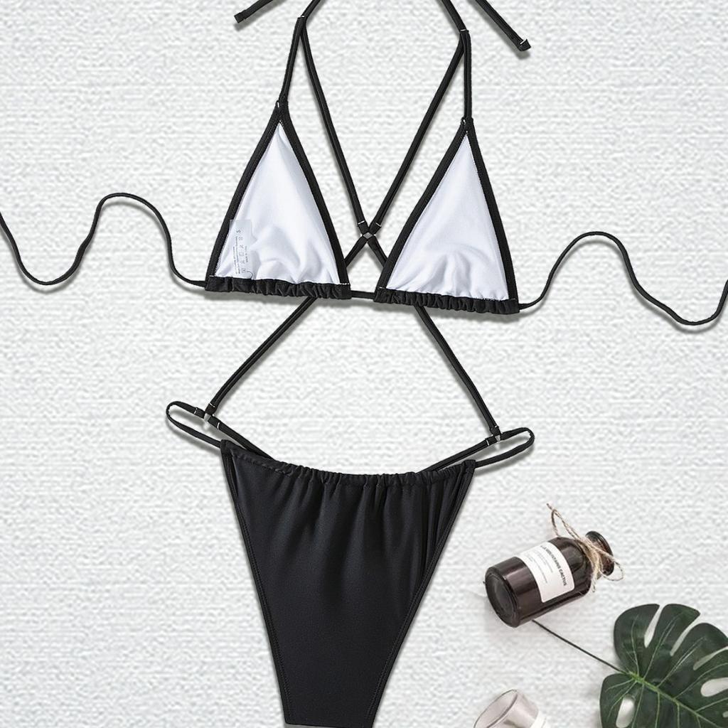 Ins Sexy Babes Take Pictures Of White Three-Point Bikini Split Swimsuit Women'S Beach Seaside Vacation Swimsuit