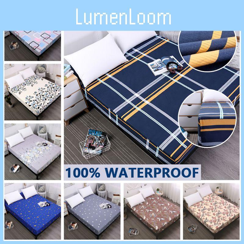 Soft Polyester Floral Waterproof Mattress Protective Cover For Safe Sleep 30cm Depth