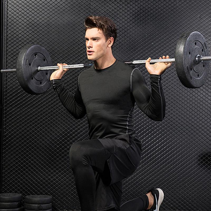 IELGY Sonnenschutz schnelltrocknend dreidimensionale enge Lauf mehrfarbige T-Shirt Training langärmelige Männer