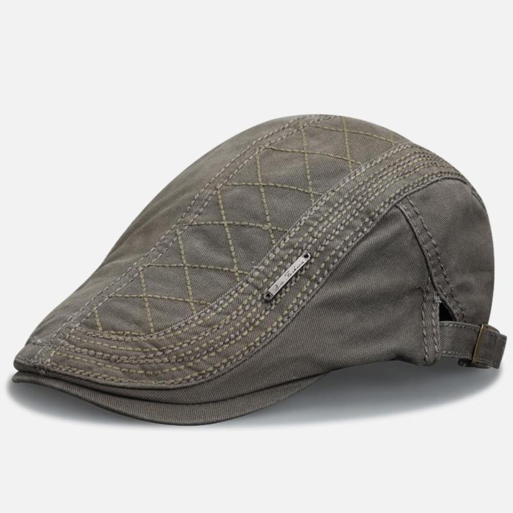 Adjustable Men's Newsboy Caps Herringbone Pattern Painters Hats Casual Flat Cap Outdoor Wear