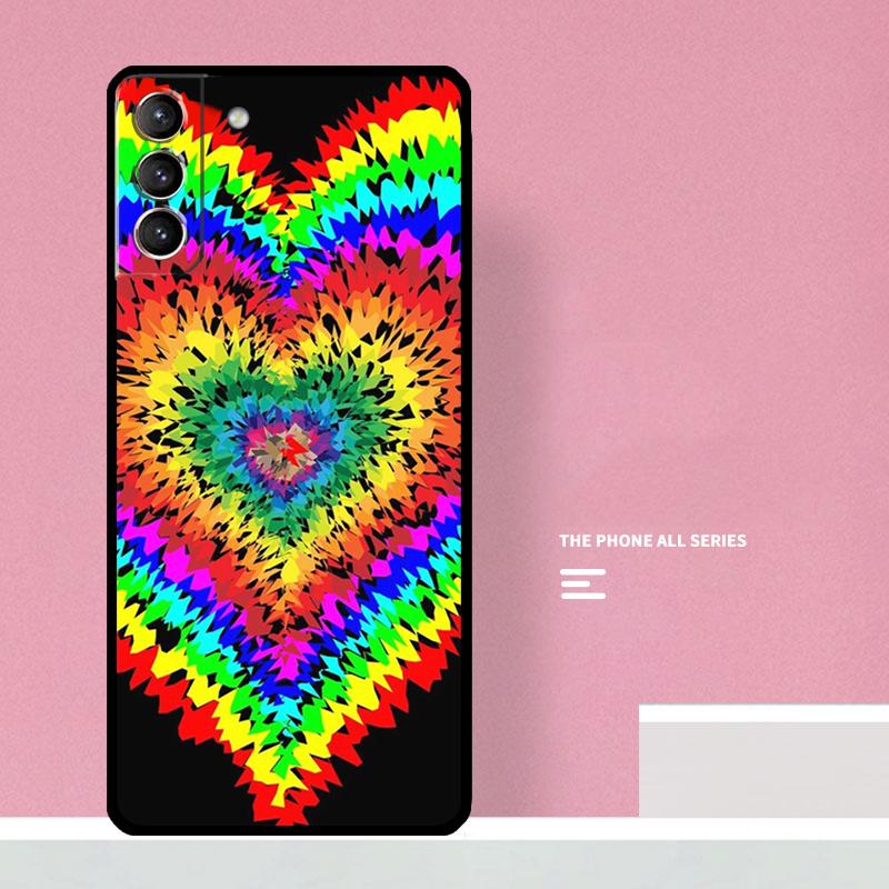 Heart Tie Dye Phone Case For Samsung Galaxy S26 S23 Ultra S20 S21 S22 S24 S25 Plus S10 S25 FE Cover Coque