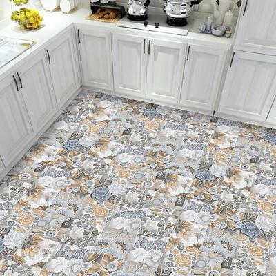 Flowers Pattern Strip Tiles Floor Wall Sticker Kitchen Bathroom Furniture Renovation Home Decor Wallpaper Peel & Stick Art Mural