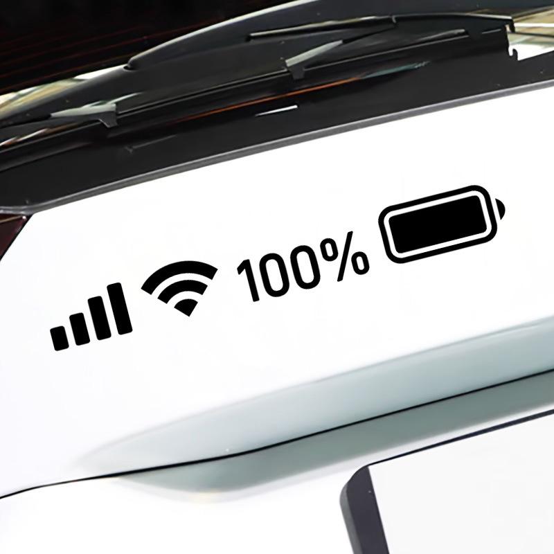 WIFI Signal & Battery Level Car Decal - Funny Windshield Phone Decoration