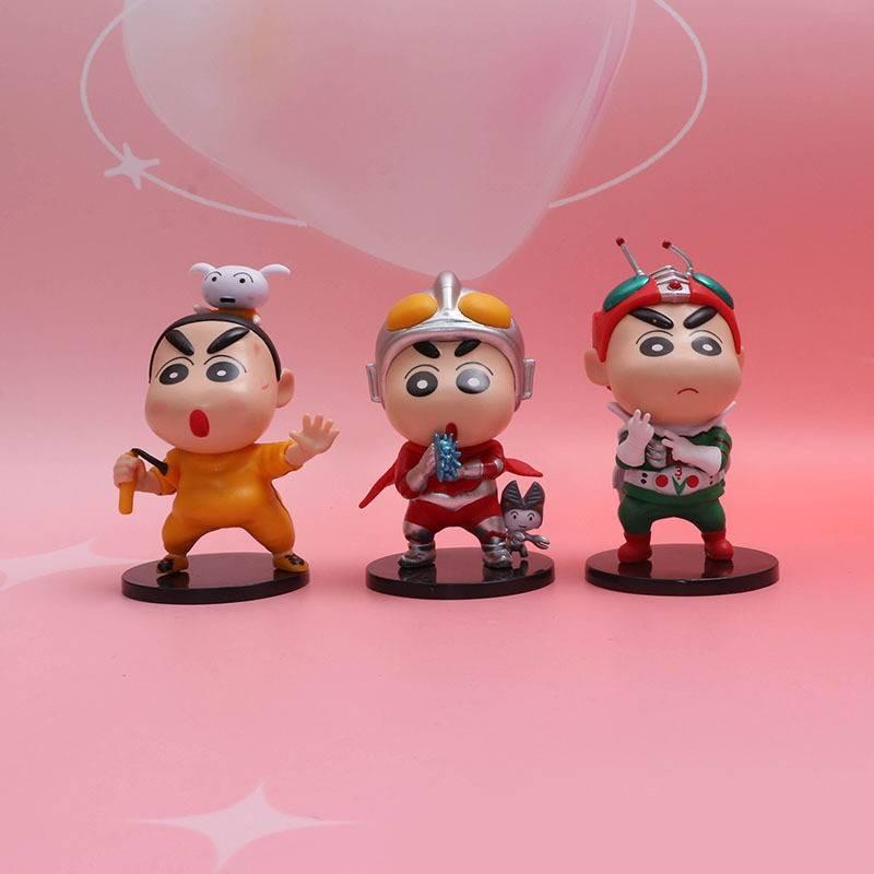 Adorable Crayon Shin Chan Figure Collection Featuring Six Unique Character Designs