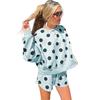 2025 Autumn Polka Dot Casual Two-Piece Suit for Women - Fashionable, Versatile, Loose Fit