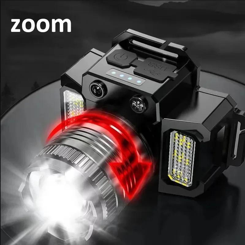 LED Sensor Stirnlampe Camping Suchscheinwerfer Wiederaufladbar Leistungsstarke Stirnlampe Frontlaternen Scheinwerfer 5 Stile Kopf-Taschenlampe