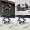 Y2k Gothic Punk Red Leather Bracelet Alloy Electroplated For Men And Women