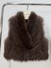 Time pine forest autumn and winter new thin short car strips fox fur vest jacket women's fur vest