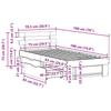 Natural Wooden Bed Frame with Headboard 75 x 190 cm Solid Pine Wood