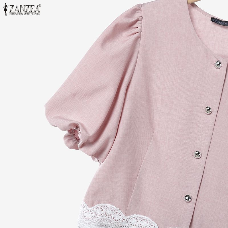 ZANZEA Blusa de Manga Corta para Mujer y Faldas Largas Conjuntos de Traje de Dos Piezas de Verano