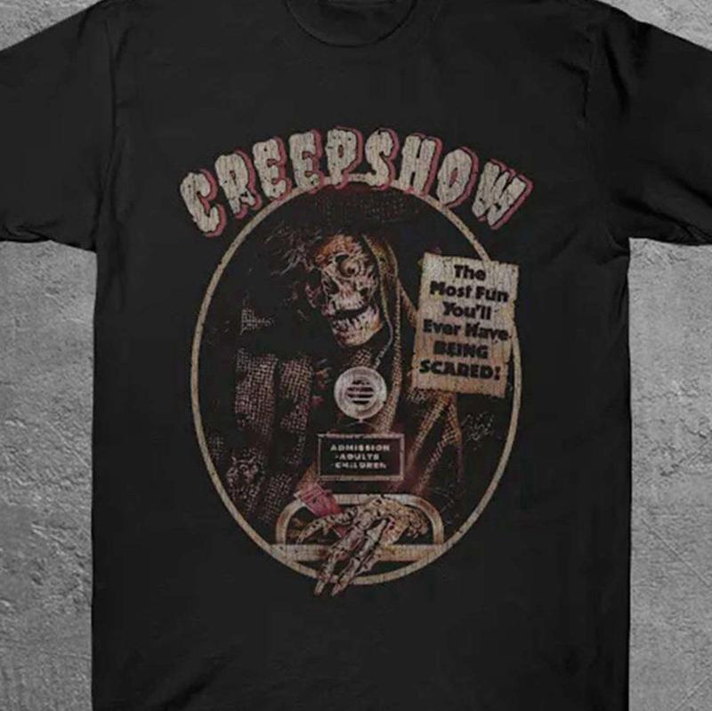 

Men s Retro 1982 Horror Movie T-Shirt - Loose Version Retro The Most Painful Bite Ever! Zombie Skull Design T-Shirt S