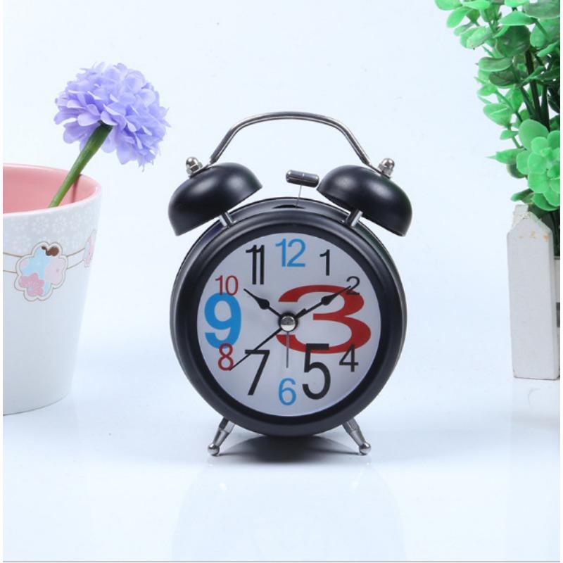 

3-дюймовый металлический цветной мультяшный будильник с ночником, креативный звонок, детский студенческий настольный будильник