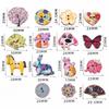 10pcs Rustic Handmade Wooden Buttons, Decorative Hand-Painted DIY Floral, Butterfly & Tree Designs for Crafts