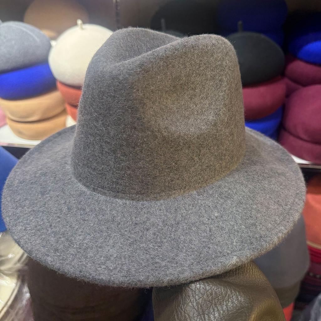 Classic British Autumn Winter Retro Grey Wool Felt Hat Men Women Keep Warm Fashion Panama Jazz Hat High-quality Chapeau Femme