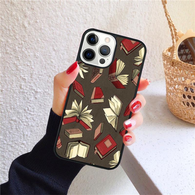 Read Books illustration Phone Case for iPhone 17 Air 16 15 14 12 13 PLUS 11 PRO MAX Back Cover Fundas Shell
