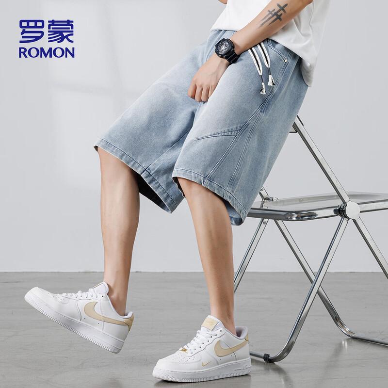 ROMON Men s K367 Summer Cool-Feel Denim Shorts XL