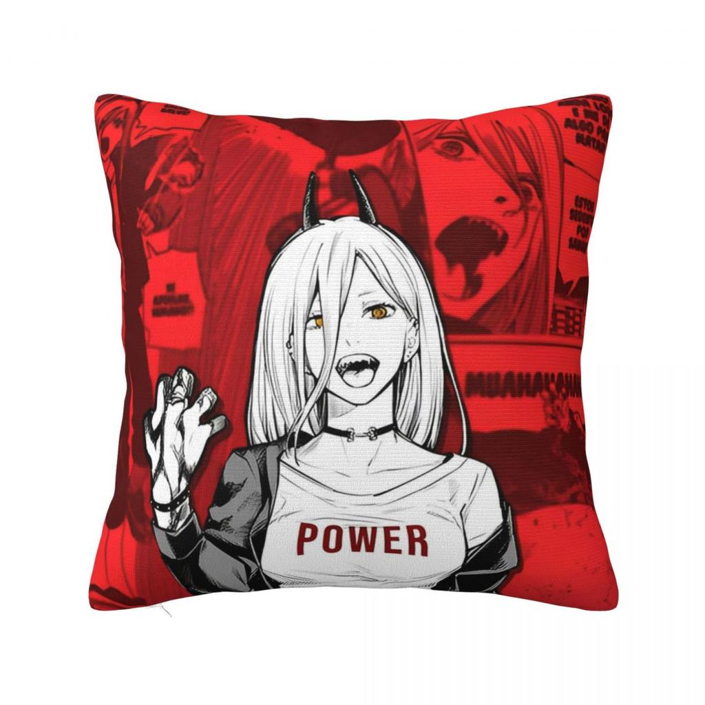 Anime Chainsaw Man Pillow Case Cushion Covers Customized Polyester Decor Pillowcover for Seat 45x45cm