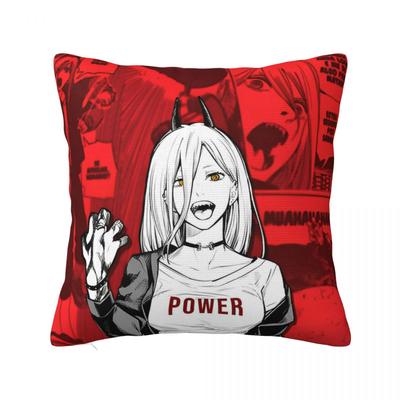 Power Chainsaw Man Reze Square Pillow Cases Anime Cushion Covers Funny Polyester Decorative Pillowcase for Home 40*40cm