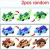 2Pcs Kids Dinosaur Deformation Toy Deformed Car Dinosaur Children Toys Diy Assembly Transformer Toy Car Model