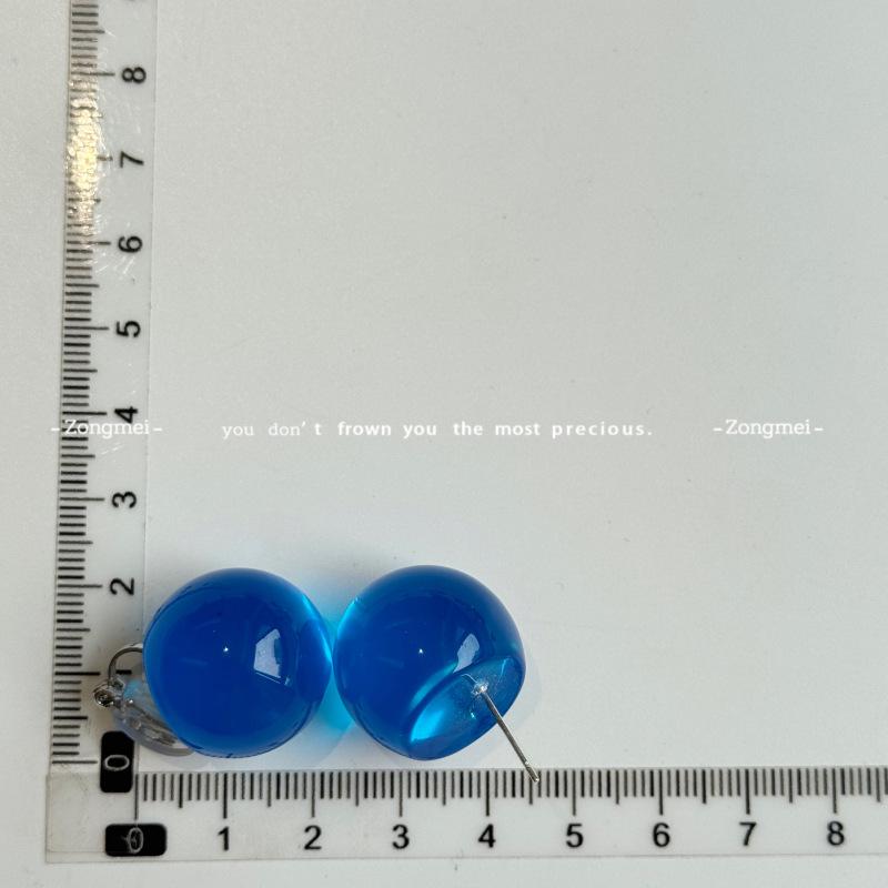 Boucles d'oreilles Clous Perles Rondes Colorées Éclaircissantes Automnales - Design de Niche Élégant 2026