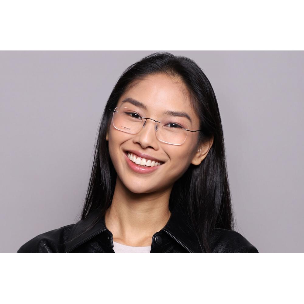 Rimless Rectangle Shiny Black SmaRtbuy Collection Harlo Rt 008a C4 Fashion Unisex Eyeglasses