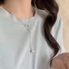 Geometric Shape Brushed Round Ball Necklace Minimalist Silver Bead Necklace  Daily Wear