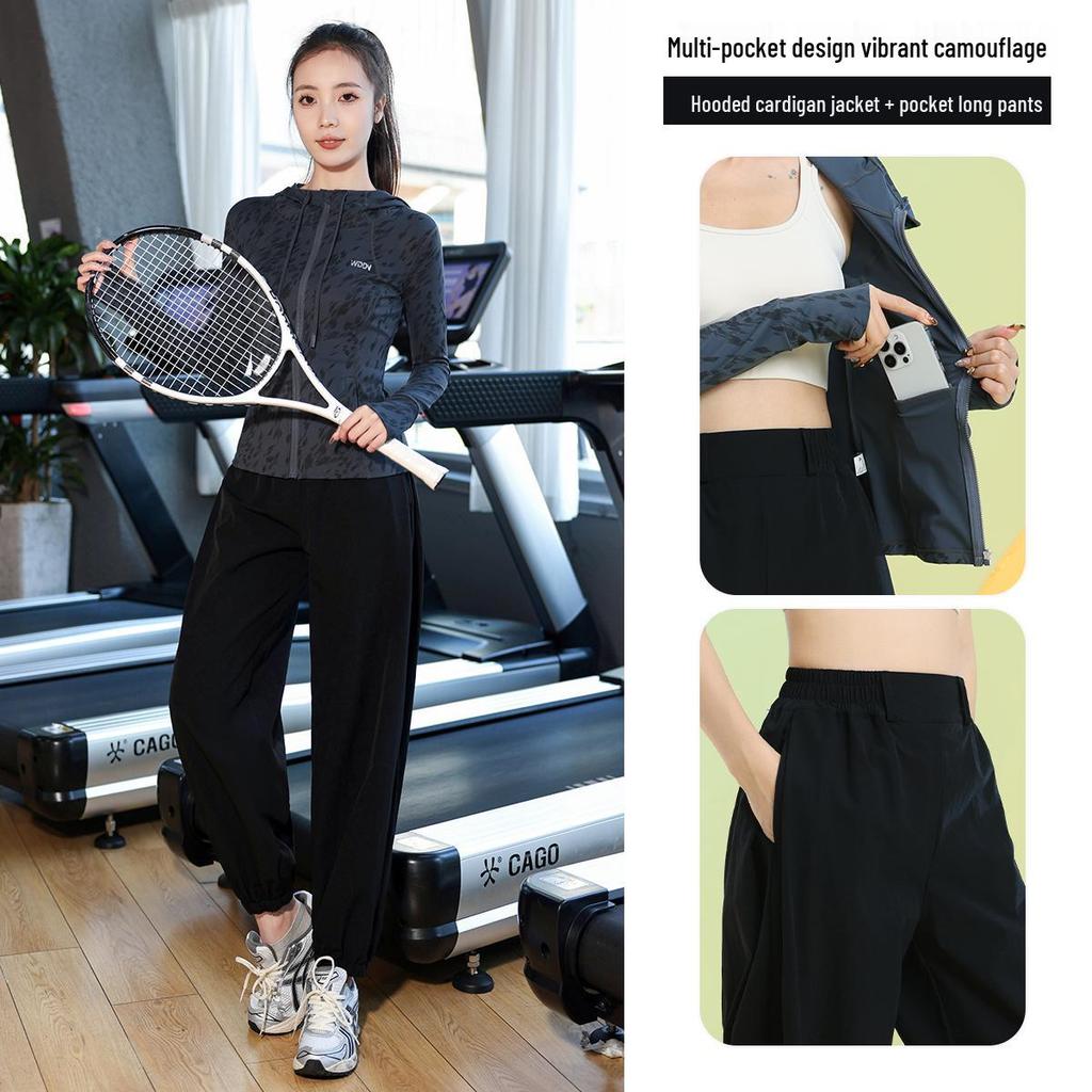 Lulu Zgly Women's Autumn Winter Hooded Sports Jacket & Yoga Set for Running, Mountaineering, Training & Fitness