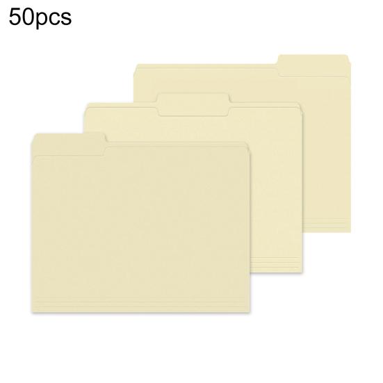 50Pcs Manila File Folders Standard Letter Size File Folders Business Document Organizers Home Office Organization School Supplies