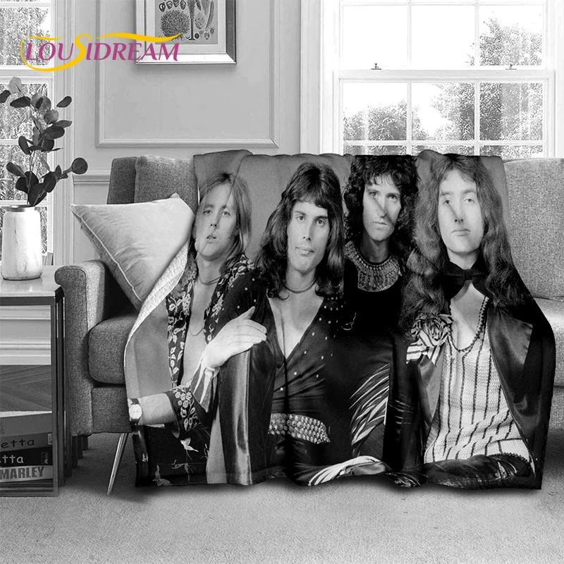 Klassiker Queen-Rockband Freddie Weiche Flanelldecke für Betten Schlafzimmer Sofa Picknick, Überwurfdecke zum Zudecken Outdoor-Freizeit Geschenk