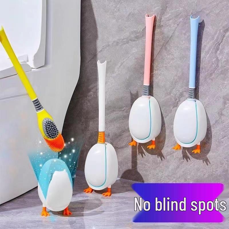 Yellow Duck Silicone Toilet Brush - Punch-Free Dead Angle Cleaner