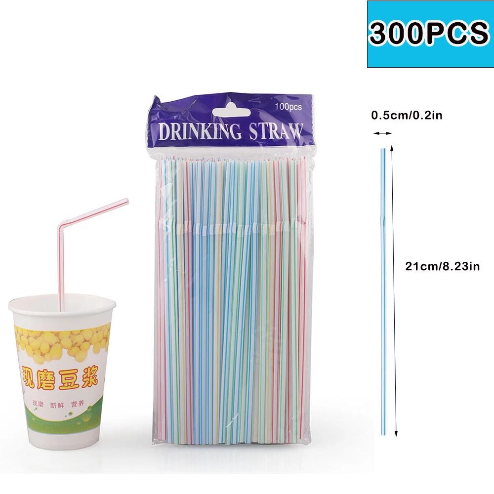 50-3000PCS Black&Colorful Drinking Straws Party Rietjes Kunststof Beverage Straw Milk Tea Kitchen Accessory Wholesale