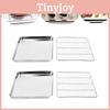 Stainless 4pcs Steel Baking Tray Rack Bbq Roaster Oven Cooling Rack Square Sheet