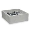 Dry Pool 110x110x40 Corduroy Gray 600 Balls: Pearl, Silver