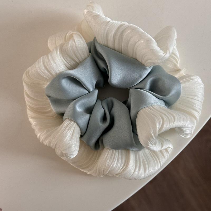 2025 New High-end Simple Bow Satin Large Intestine Ring Headdress Bridal Hair Ring Women's Temperament Accessories