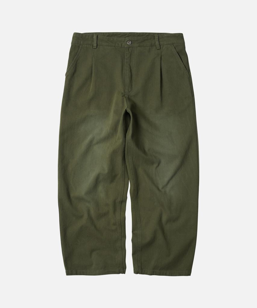 FRIZMWORKS Washed Cotton One Tuck Pants _ Olive