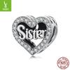 S925 Silver Love Sister Beaded, Family Style Personalized Diy Bracelet Beaded Accessories
