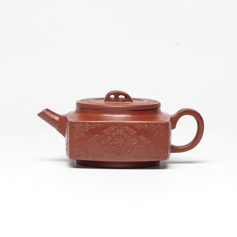 150 мл Исинские фиолетовые глиняные чайники Ручная работа Квадратный горшок Сырая глина Красная кожа Драконья глина Чайник для заваривания чая с ситечком Цзыша Чайный набор