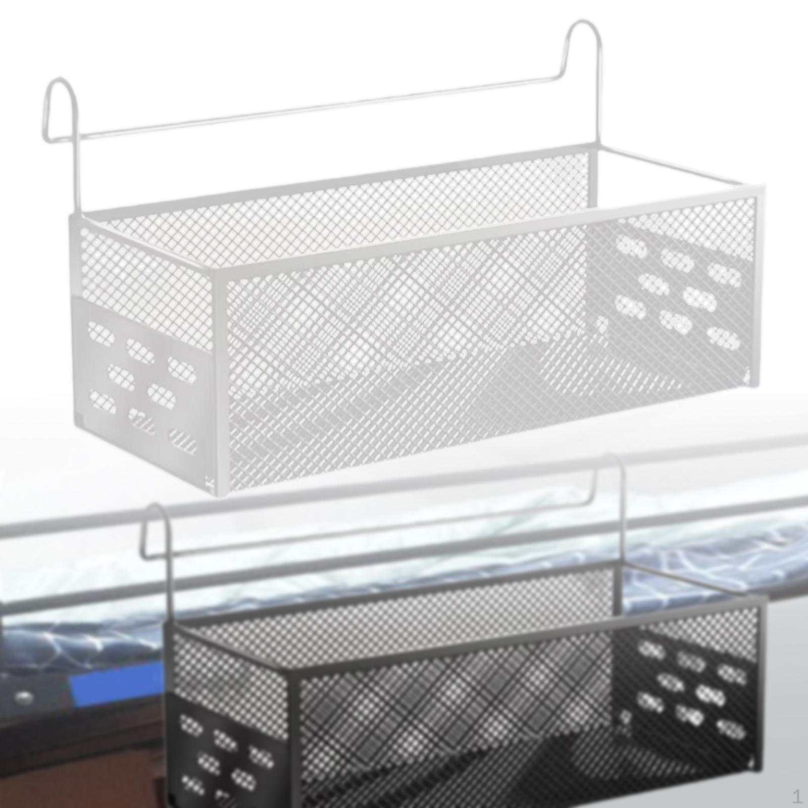 

Прикроватная полка Сетчатая корзина как компактное решение для хранения Изготовлена из железа с дышащим дизайном белый